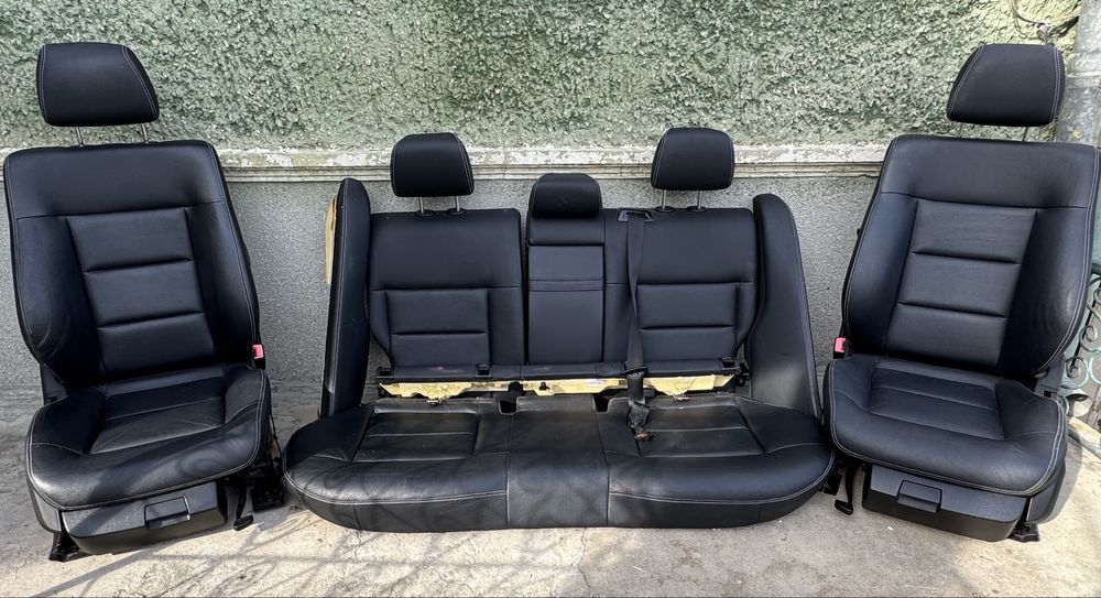 Черен кожен салон с подрев за Mercedes E класа W212 седан