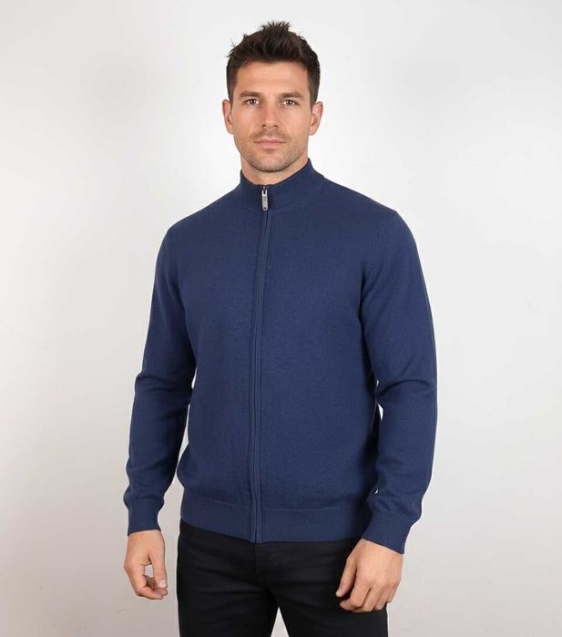 A.W.Dunmore - Мъжка жилетка с цип от коприна и кашмир размер L