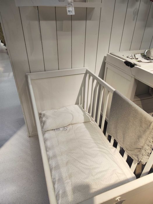 Бебешко легло IKEA SUNDVIK употребявано, бяло