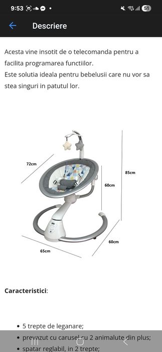 Balansoar electric bebe