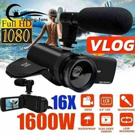 Влогинг видеокамера с микрофон 1080P, 16 MP, 2.4