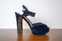 Sandale bleumarin cu toc, 37