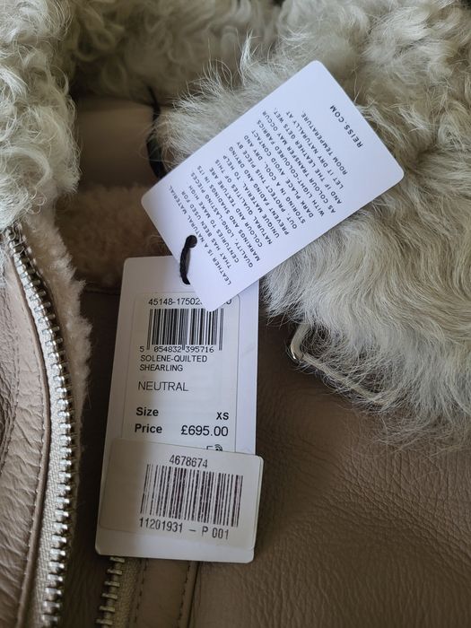 Haină piele și blană naturală Reiss