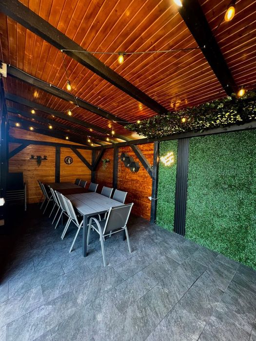 Cabană tip-a frame ciubăr/saună/foisor incalzit