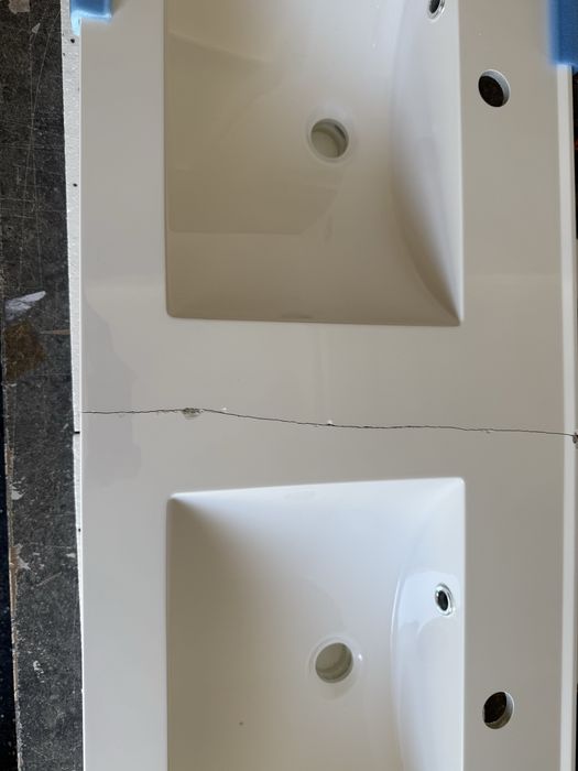 Set mobilier baie Panarea, 120 cm, lavoar dublu, oglindă cu raft