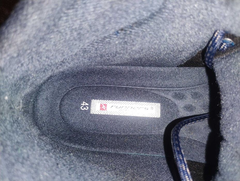 Почти нови топли Мъжки Боти Runners 43 ти номер Сини, Еко кожа