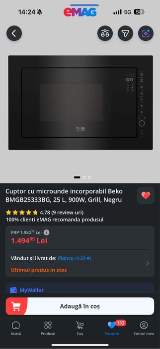 Cuptor cu microunde Beko incorporabil