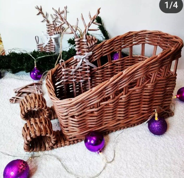 Сани плетеные подарочные