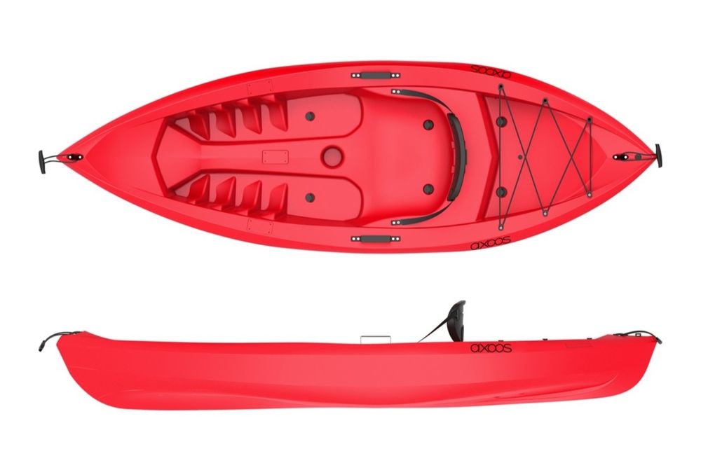 Caiac pentru pescuit Sit on Top, Axoos, 2,44 metri lungime, rosu