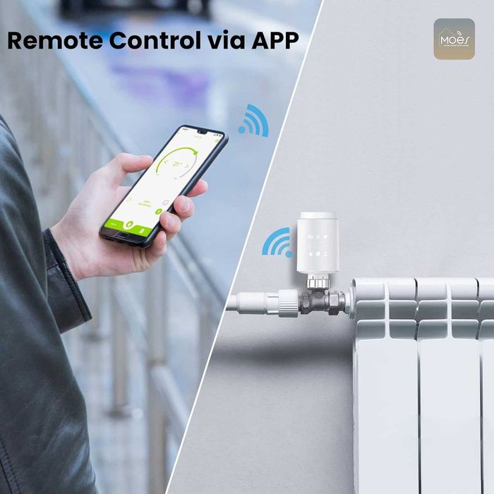 Smart термостат/термоглава Moes, Tuya ZigBee hub, сензор за прозорец