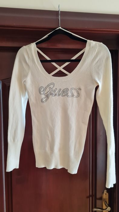 Bluză albă Guess cu spate interesant