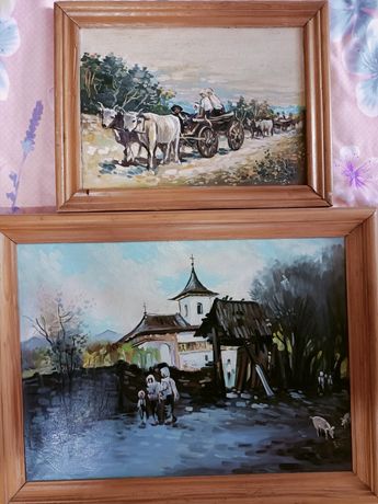 Vând 2 tablouri pictura in ulei pe panza mai multe detalii in privat