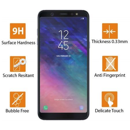 Folie sticla 5D Full Glue pentru Samsung Galaxy A6 Plus (2018), Negru