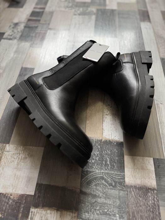 Кожени боти тип челси Tommy Hilfiger с етикет