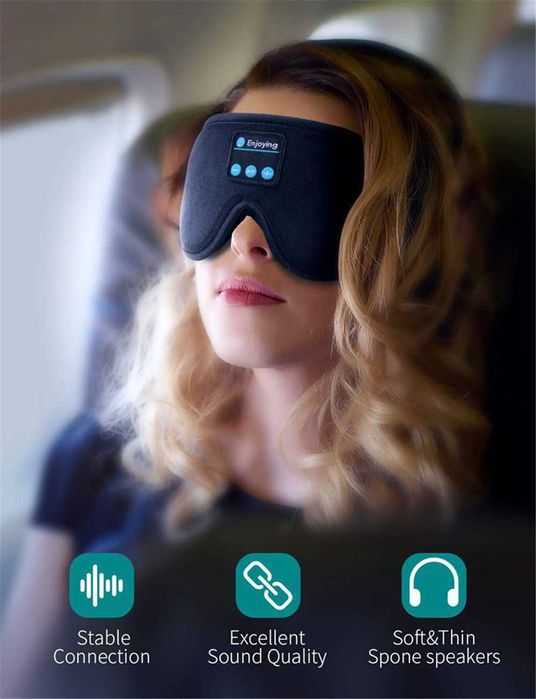 мека и комфортна маска за пътуване /безжични слушалки/ Bluetooth маска