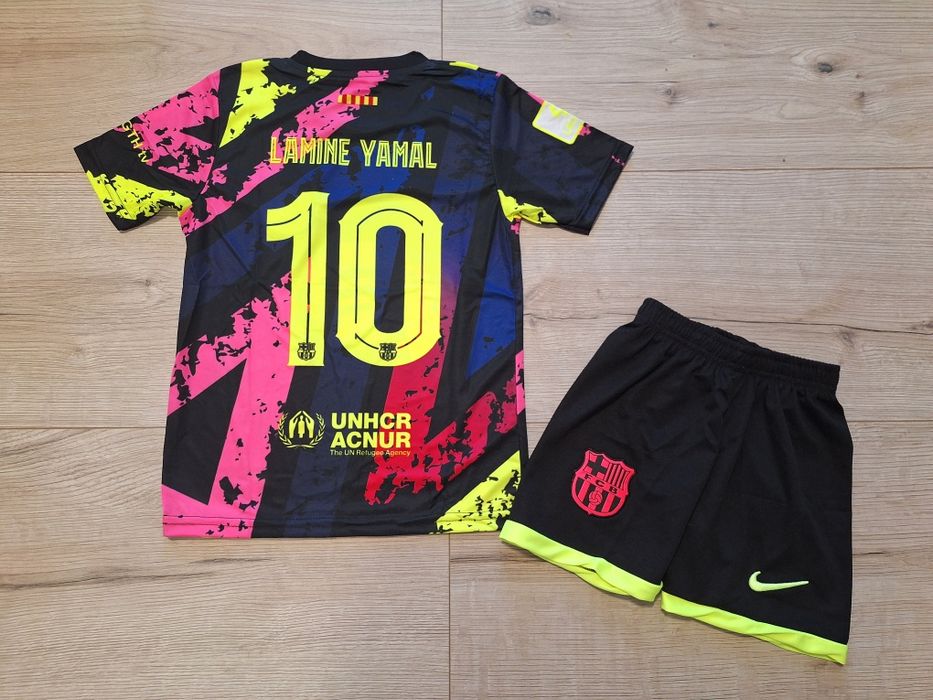 Детски флуоресцентен футболен екип на Барселона #ЛАМИН ЯМАЛ #10!