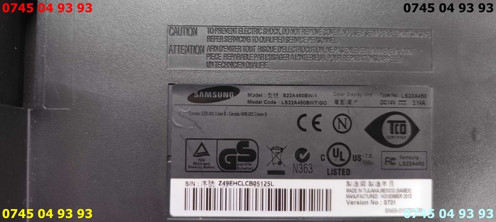 monitor samsung S22A450BW-1 led ecran SPART 22inch am 2 buc