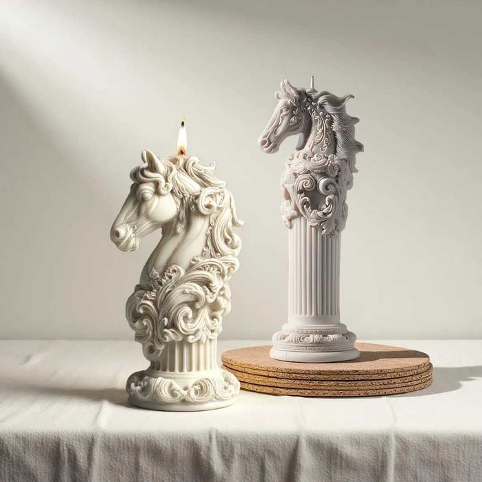 силиконов молд – Свещ „Конска глава върху колонa“