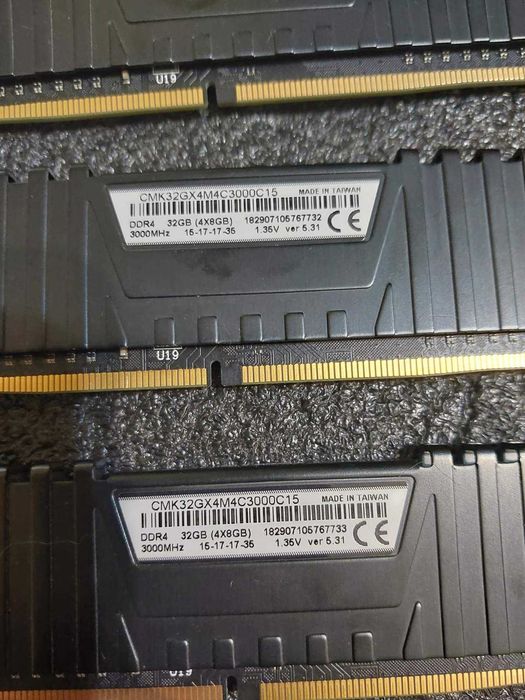 32GB DDR4 G.Skill Ripjaws, Corsair Vengance, Crucial, HyperX, 3000Mhz