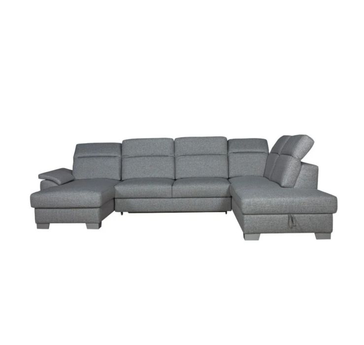 Coltar U Extensibil Cu Lada, Naturlich, Tetiere Reglabile, 375 Cm