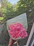 Buchet de trandafiri din satin roz