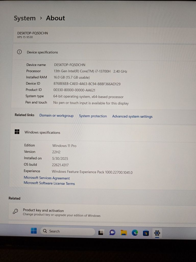 Laptop gaming • Dell XPS 9530 • i7-13700H • NVIDIA GeForce RTX 4050