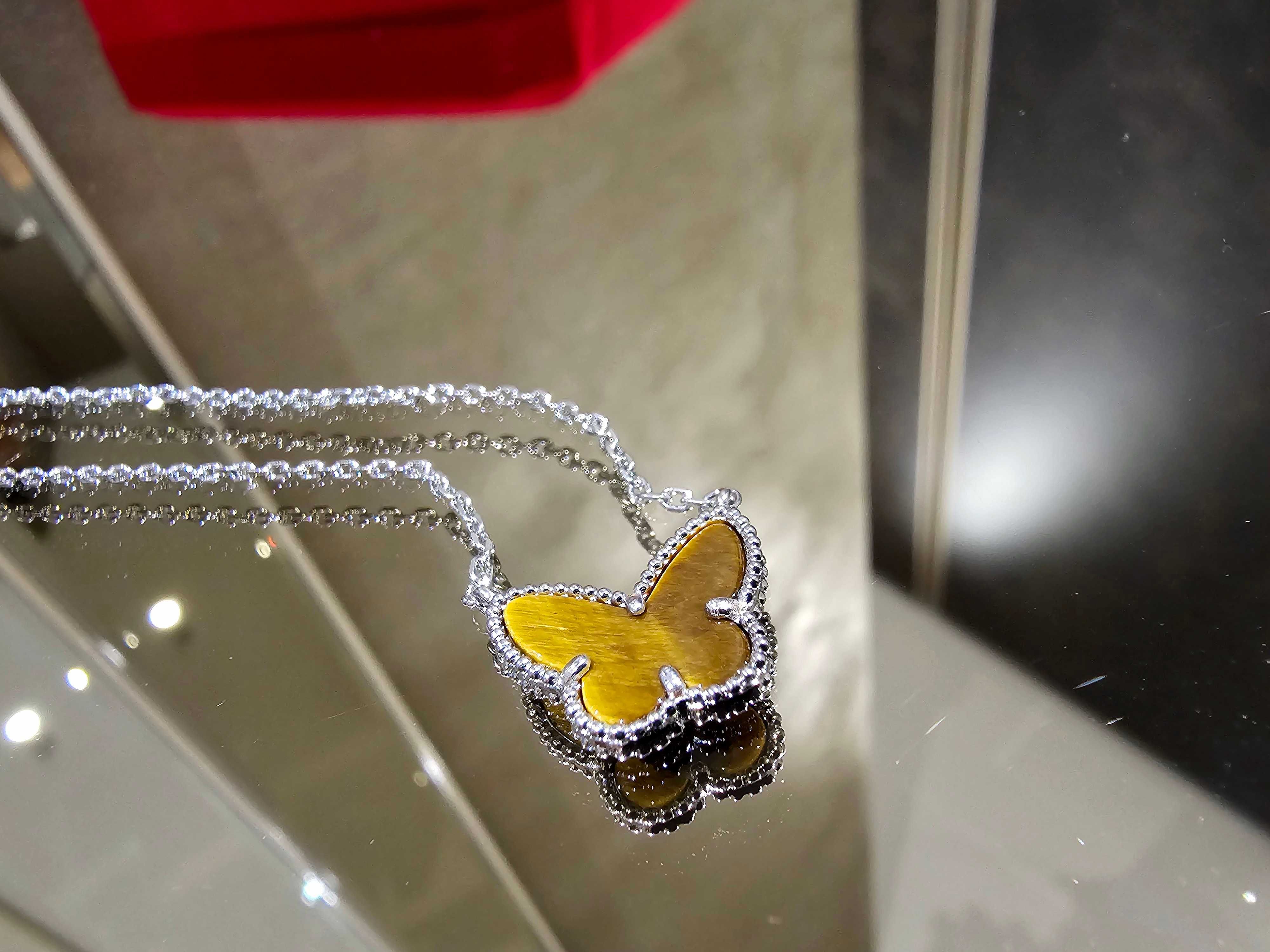 Van Cleef & Arpels VCA Silver Alhambra Tiger Butterfly Дамско Колие