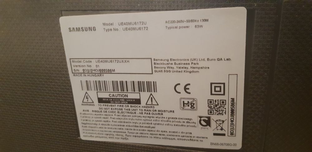 Samsung TV UE40MU6172U - componente
