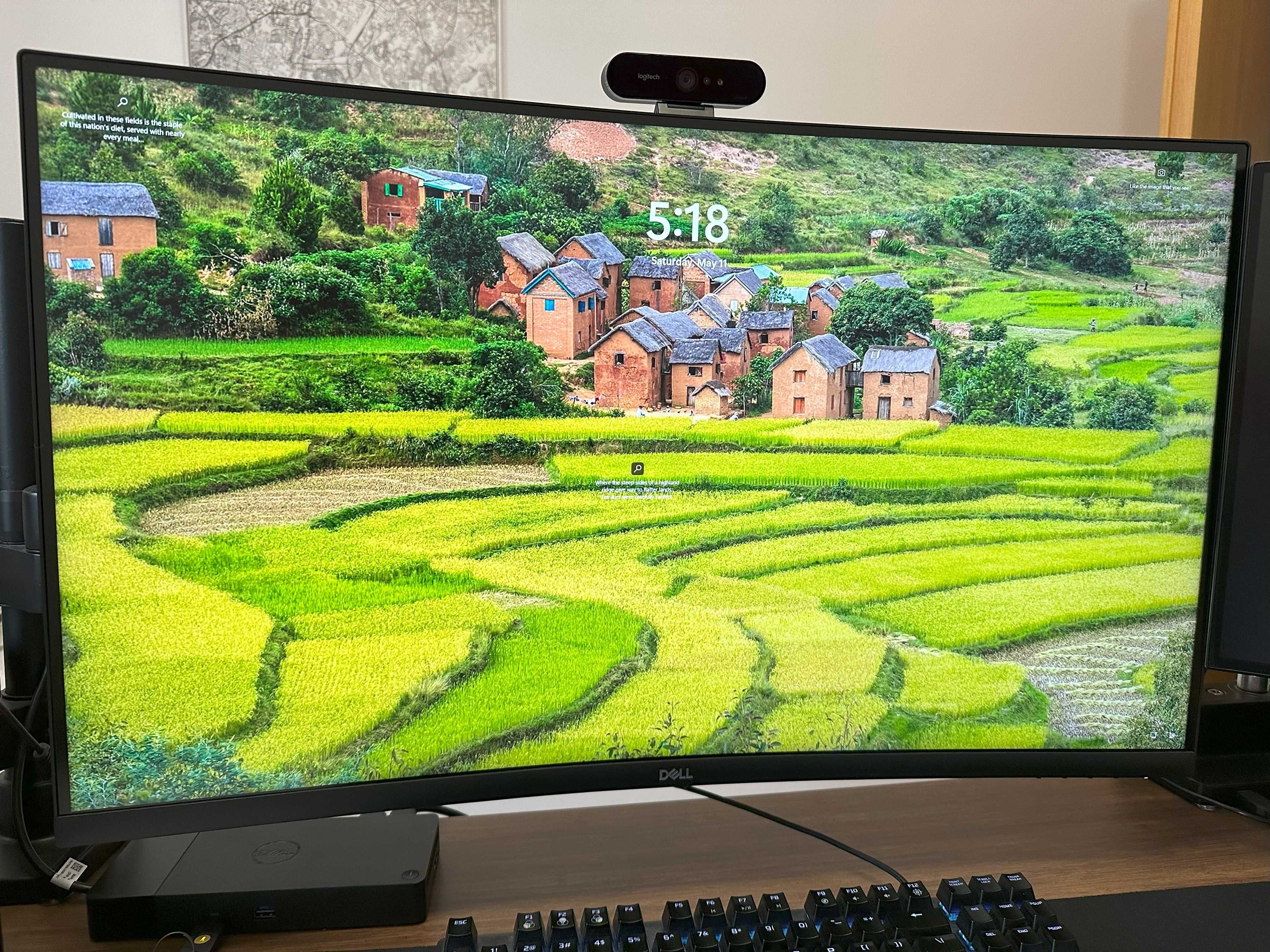 Monitor VA LED Dell 31.5" S3221QS, UHD (3840 x 2160), Ecran curbat