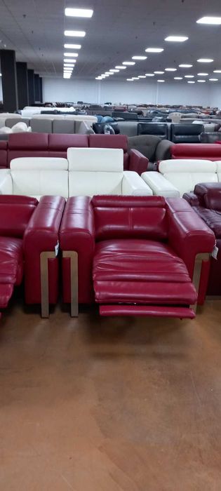 ПРОМОЦИЯ!!! Червен комплект двойка и фотьойл с ел. релакс механизъм