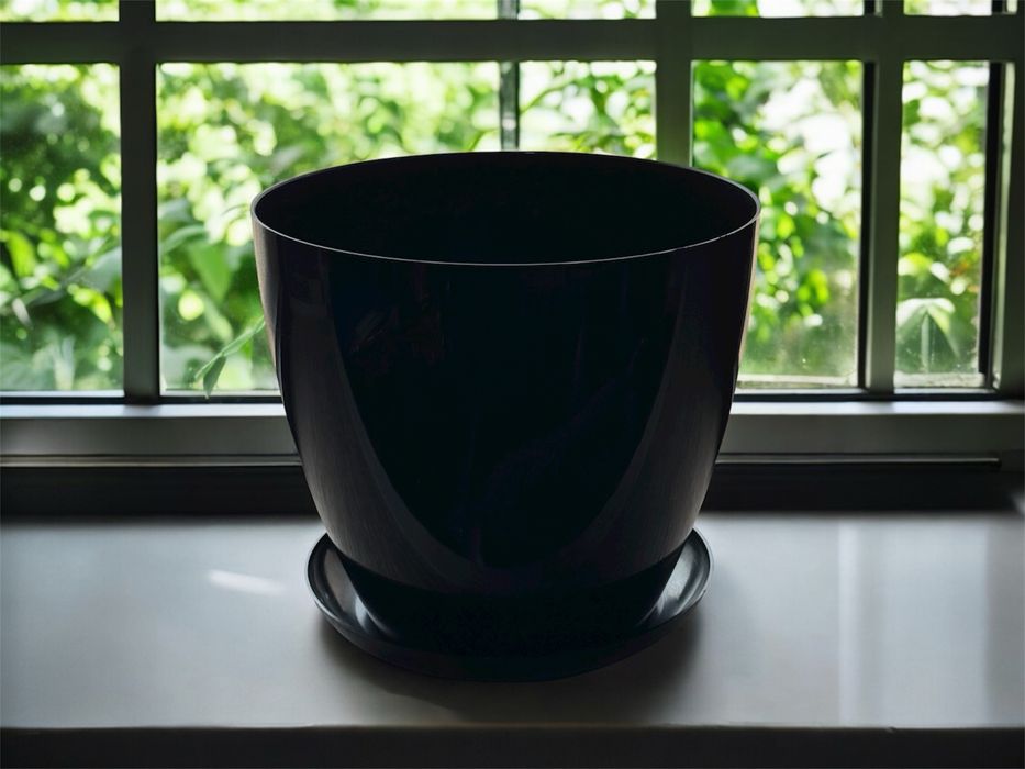 ГОРШОК | Цветочный горшок, объем 1,8 литров. Черный цвет