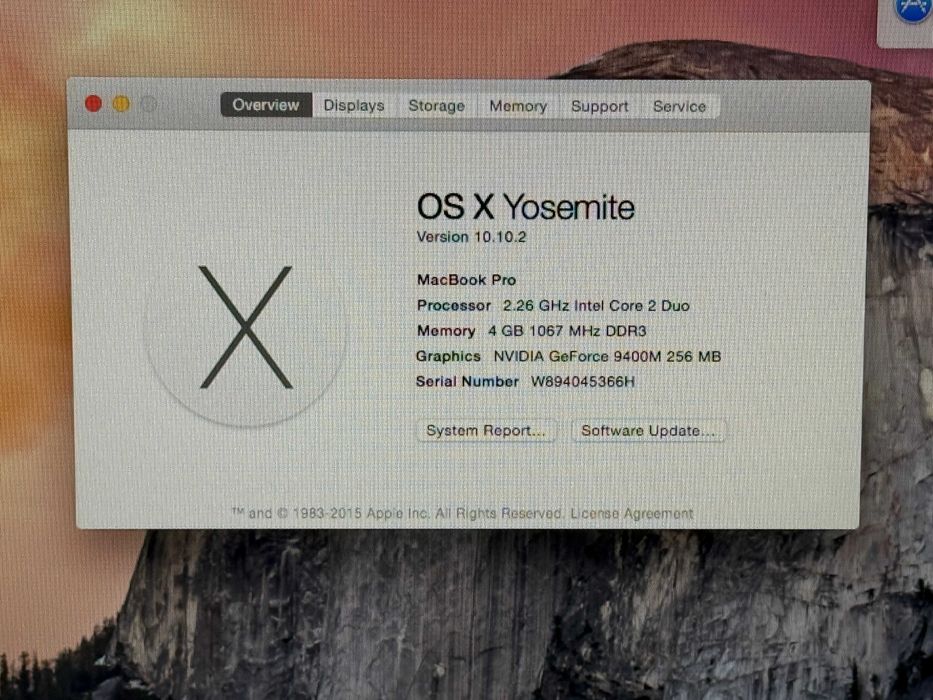 MacBook Pro 13 2009`Intel P7550/4GB RAM/160GB HDD/Nvidia 9400M/Бат 5ч