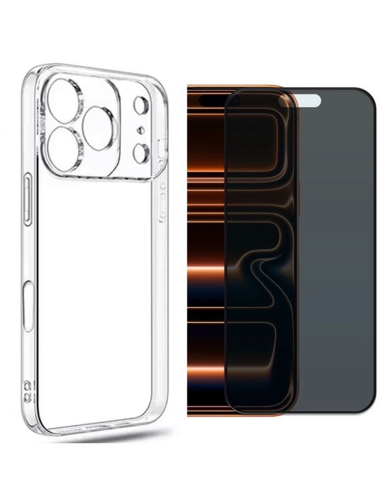 Iphone 12/13/14/15/16/17 PRO MAX AIR Husa Mini+Folie Sticla Privacy 6D