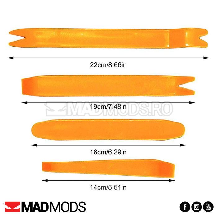 Set 4 scule din plastic instrumente demontare plastice clipsuri auto