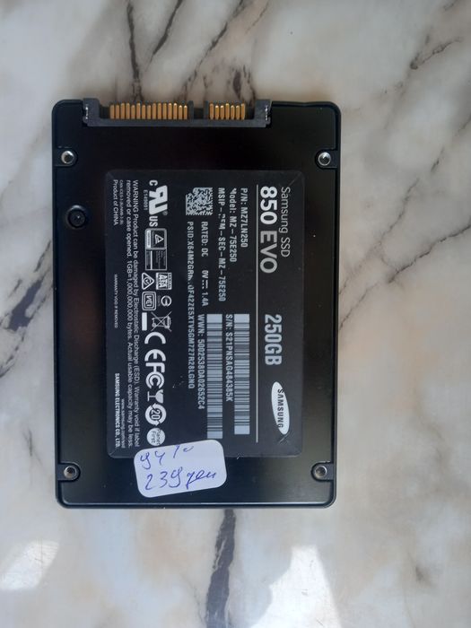 Диск Samsung 850 EVO , 250 GB, SSD SATA III, 2.5"
