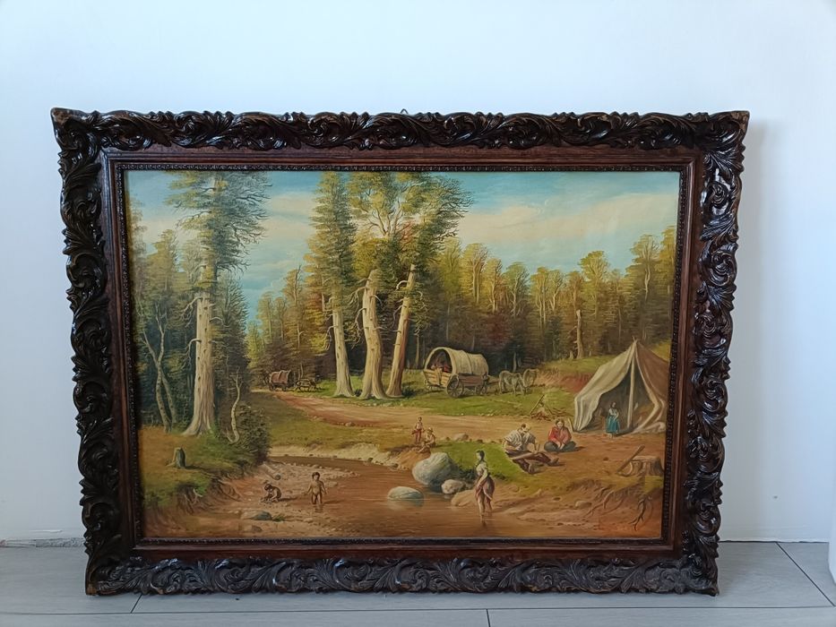 Tablou vechi pictat pe pânză