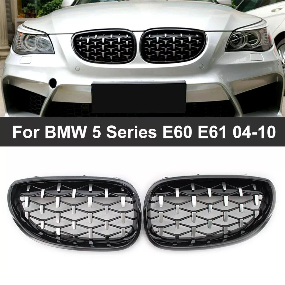 Grile DIAMOND Bmw E60 Negru lucios Crom Nari Grile Centrale