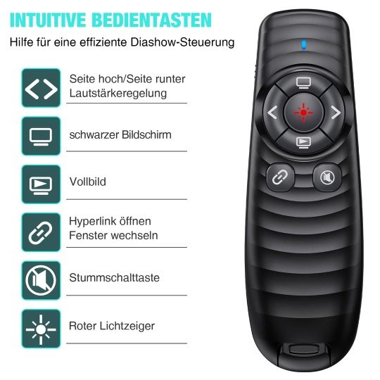 Pointer USB C reîncărcabil, wireless 2.4 GHz