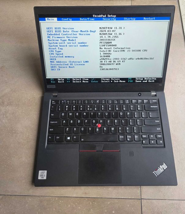 Vand laptop lenovo thinkpad T14 i5 10310U,16gb,ssd