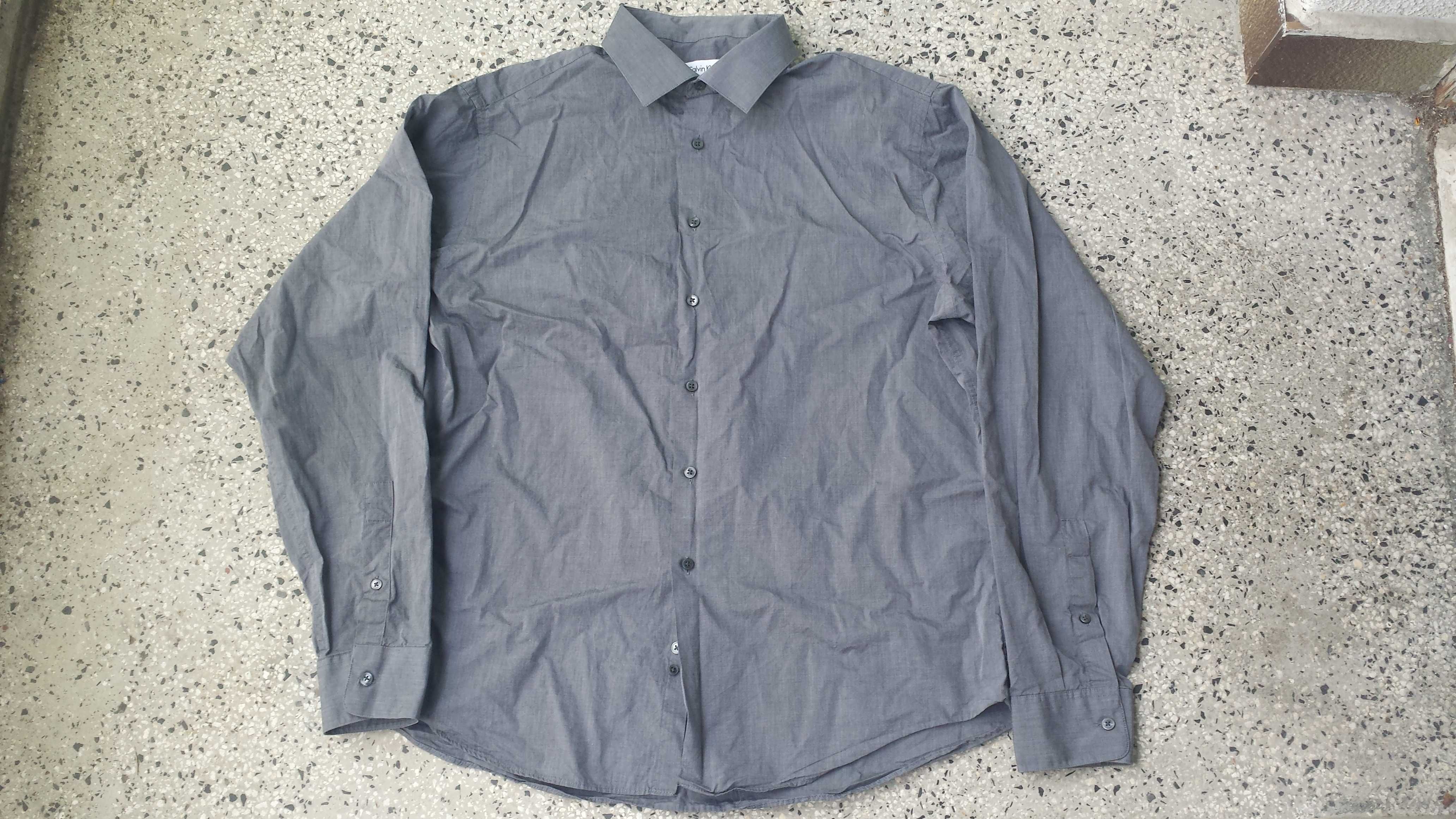 Оригинална памучна риза Calvin Klein Regular Fit (размер 17 - L)