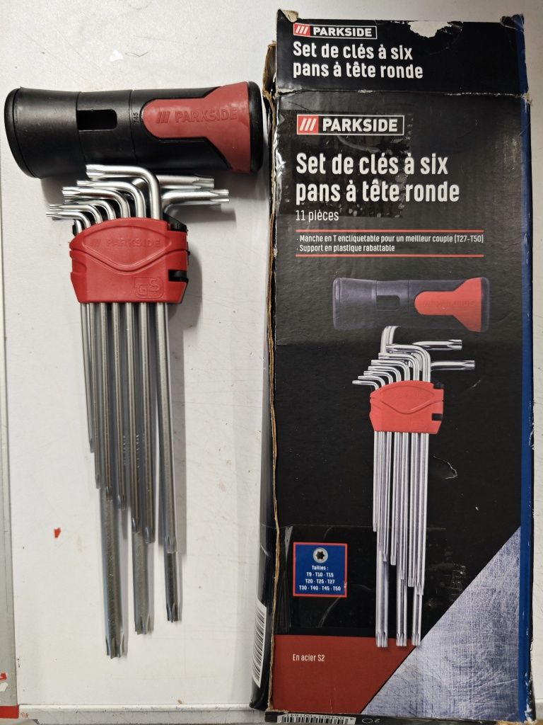 Set de 11 chei inbus hexagonale cu cap sferic torx Parkside