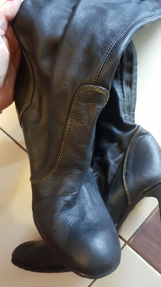 Продам кожаные сапоги Италия, размер 37-37,5. Обмен