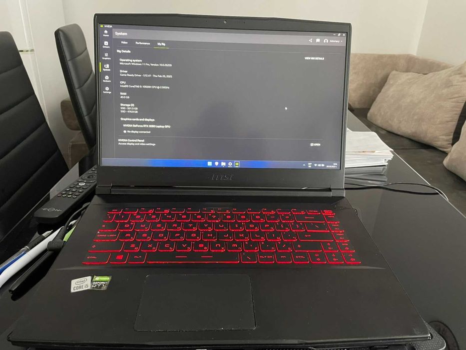 Геймърски лаптоп MSI GF65 Thin 10UE