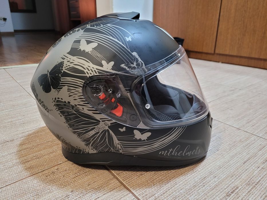 Casca Moto Mt Helmets Thunder 3 Sv Vlinder, Model fluturi, Negru/ Gri