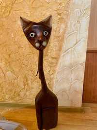 Продам статуэтку - кошка деревянная