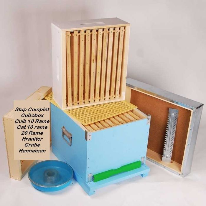 Vand stupi albine+ magazie completi cu rame, hranitor, gratie hanneman