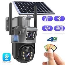 Camera de Supraveghere cu Panou Solar 4G Senzor de Miscare 8MP