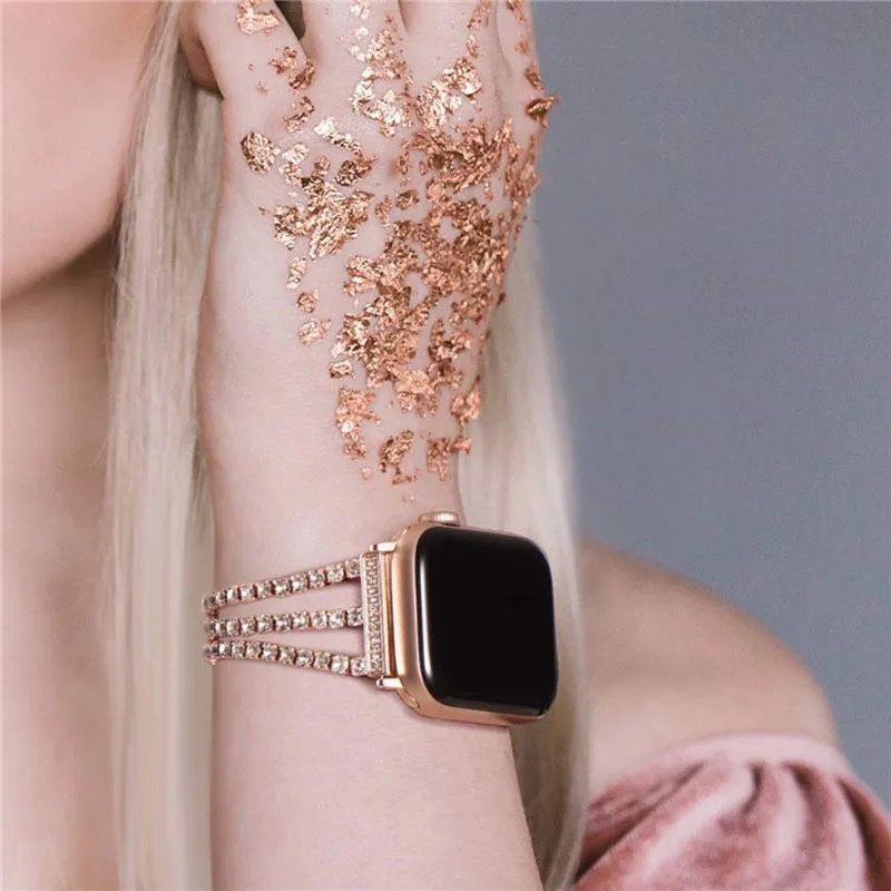 Каишки с кристални камъчета за Apple Watch/Samsung/Garmin/Xiaomi
