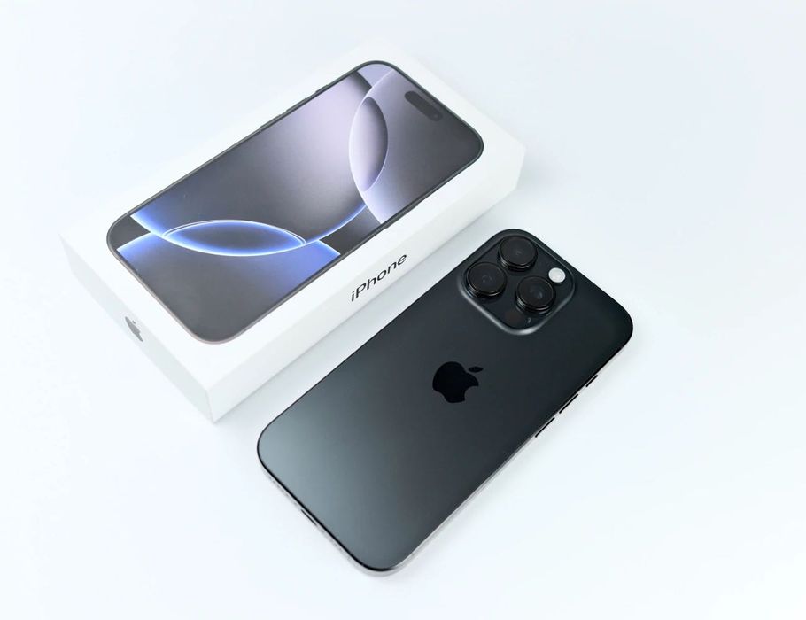 iPhone 16 Pro 1TB Black Titanium – като нов, гаранция до 2026 г