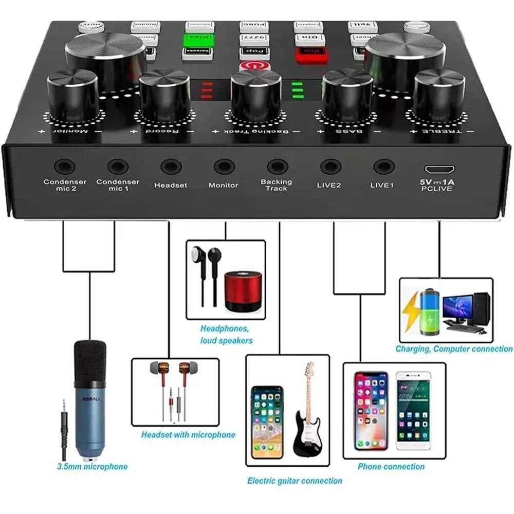 V8s+ Zvukovoy Karta telefon va kompyuterlar uchun